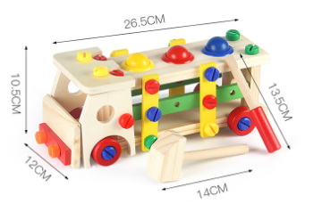 ConstructCruiser - Drewniana zabawka samochodzik ze śrubą